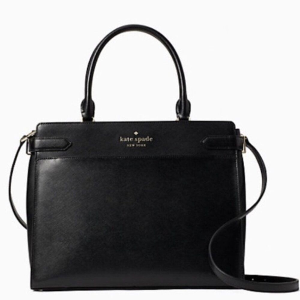 Kate Spade Staci Black Leather Large Satchel NWT